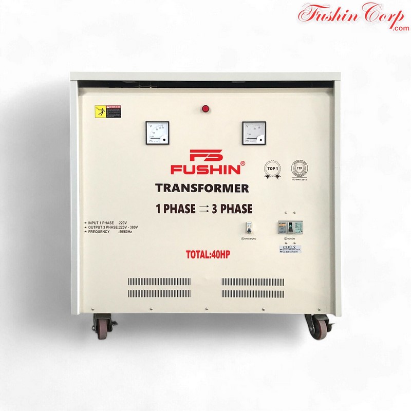 Biến Áp 1 Pha 220V Ra 3 Pha 220V Và 380V 40HP FUSHIN - Hình 1