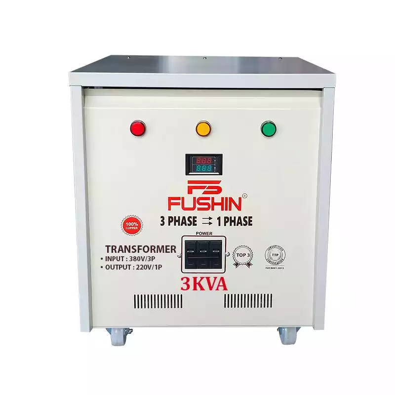 Biến áp 3 pha 380V ra 1 pha 220V 3KVA FUSHIN dây đồng - Hình 1