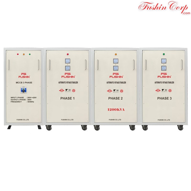 Ổn Áp 3 Pha 1200KVA FUSHIN Dải 260V~430V Ra 380V - Hình 1