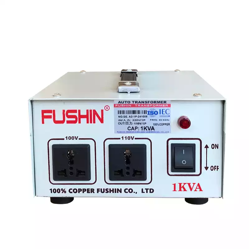 Biến Áp Tự Ngẫu 1 Pha 1KVA FUSHIN Vào 220V Ra 100V Và 110V Dây Đồng - Hình 1