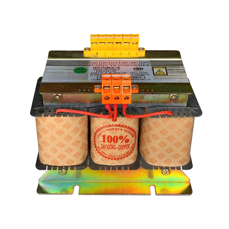 Biến Áp Trần Cách Ly 3 Pha 380V Ra 380V 1.5KVA FUSHIN Dây Đồng