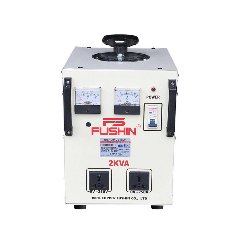 Biến Áp Vô Cấp 1 Pha 2kVA FUSHIN 220V Ra 0-250V - Hình 1
