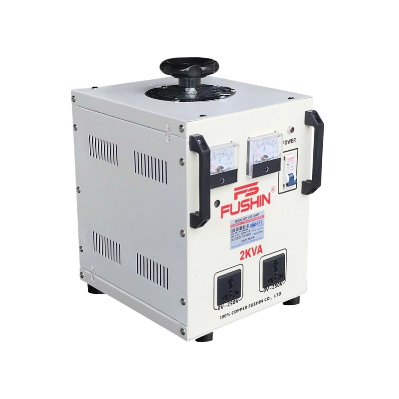 Biến Áp Vô Cấp 1 Pha 2kVA FUSHIN 220V Ra 0-250V - Hình 2